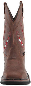 Wolverine Men's Rancher Claw Steel Toe Wellington Construction Boot, Brown/Flag, 9.5 X-Wide