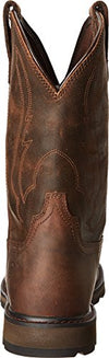 ARIAT mens Pull-on Ariat Groundbreaker Round Toe Work Boot Men s Safety Wide Calf Work Boots, Brown, 11 Wide US