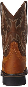 ARIAT Sierra Wide Square Toe Steel Toe Work Boots - Men’s Safety Toe Western Inspired Boot, Aged Bark, 7 Wide